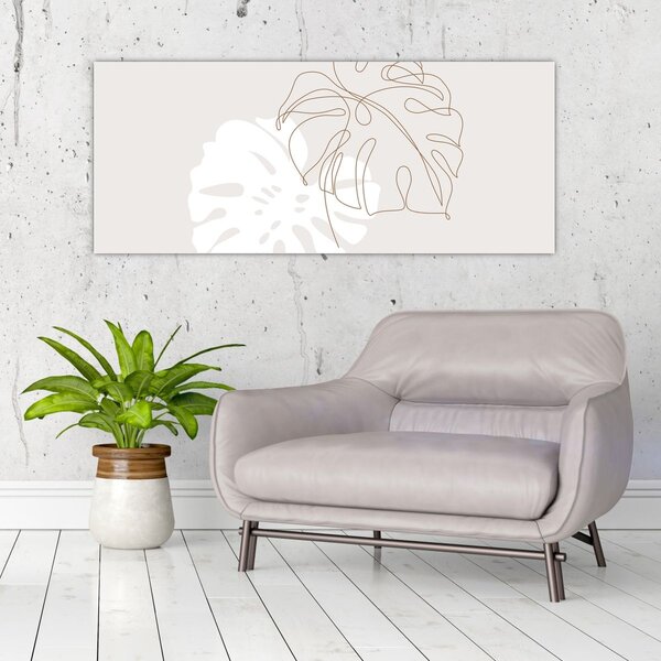 Kép - Line art monstera N⁰2 (120x50 cm)