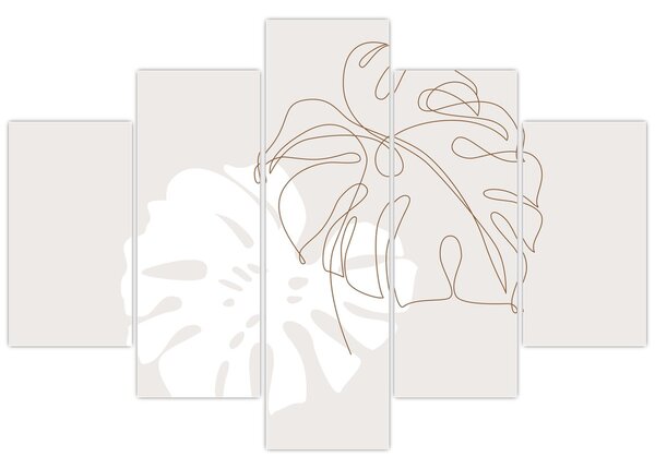 Kép - Line art monstera N⁰2 (150x105 cm)
