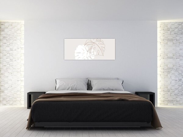 Kép - Line art monstera N⁰2 (120x50 cm)