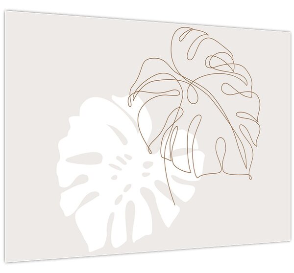 Kép - Line art monstera N⁰2 (70x50 cm)
