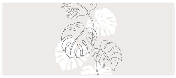 Kép - Vonalkép monstera N⁰3 (120x50 cm)