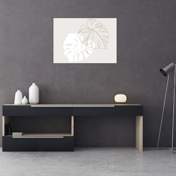 Kép - Line art monstera N⁰2 (70x50 cm)