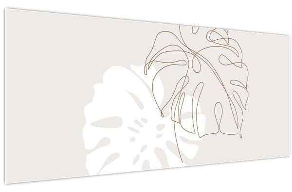 Kép - Line art monstera N⁰2 (120x50 cm)