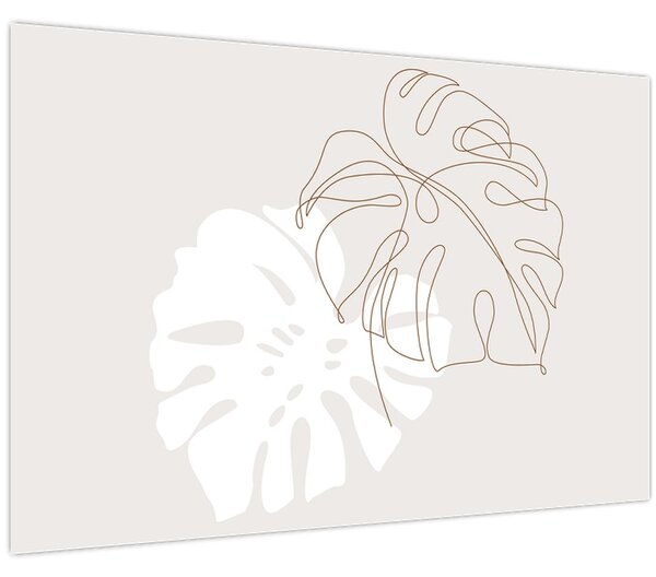 Kép - Line art monstera N⁰2 (90x60 cm)