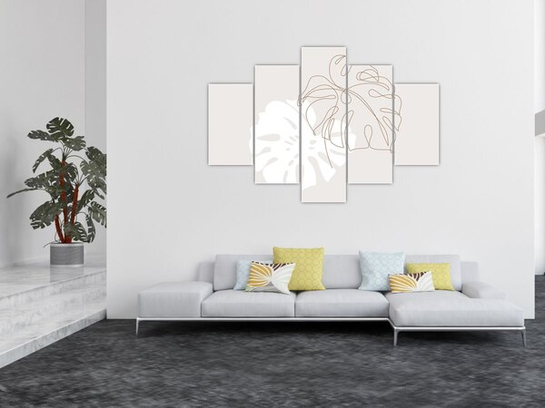 Kép - Line art monstera N⁰2 (150x105 cm)