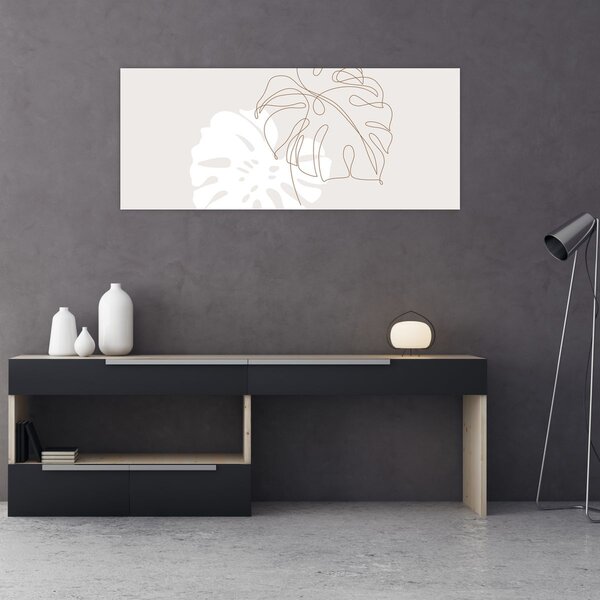 Kép - Line art monstera N⁰2 (120x50 cm)