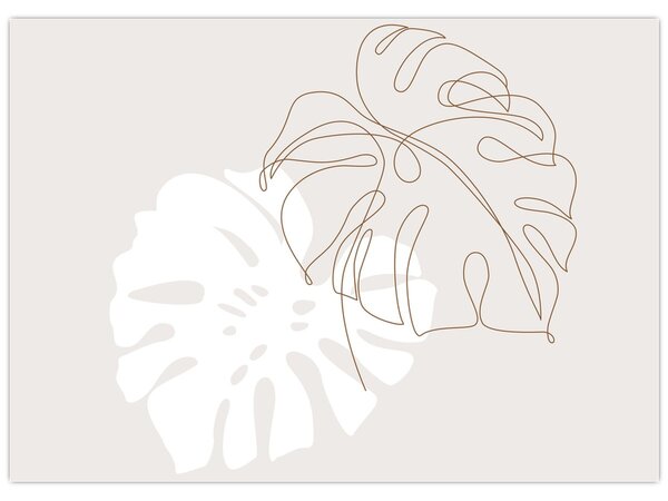 Kép - Line art monstera N⁰2 (70x50 cm)