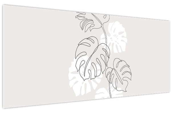 Kép - Vonalkép monstera N⁰3 (120x50 cm)