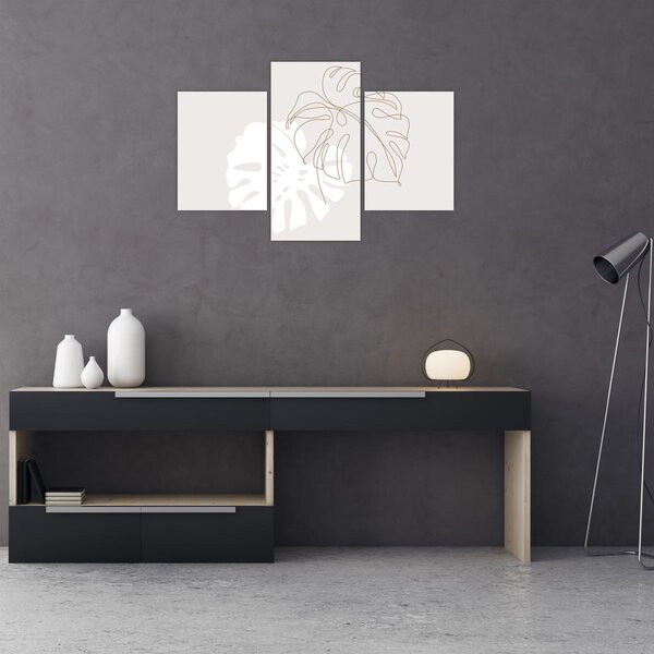 Kép - Line art monstera N⁰2 (90x60 cm)