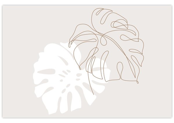 Kép - Line art monstera N⁰2 (90x60 cm)