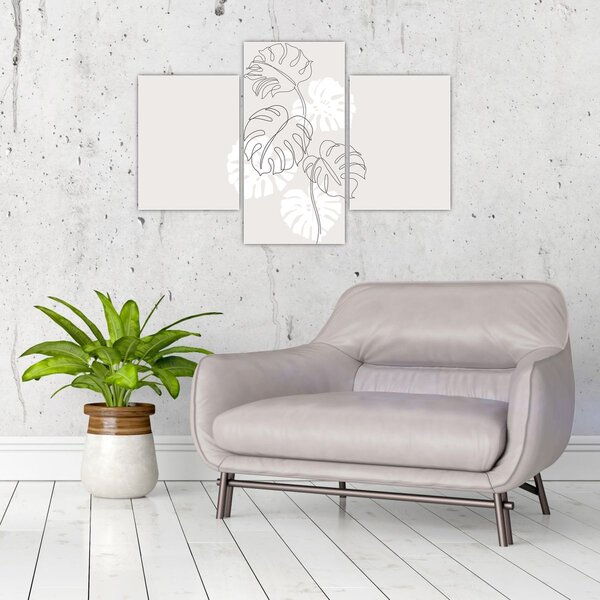 Kép - Vonalkép monstera N⁰3 (90x60 cm)