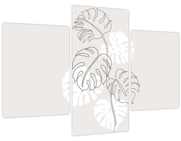 Kép - Vonalkép monstera N⁰3 (90x60 cm)