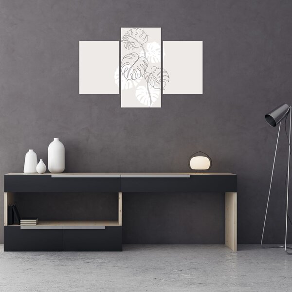Kép - Vonalkép monstera N⁰3 (90x60 cm)