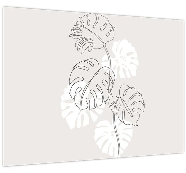 Kép - Vonalkép monstera N⁰3 (70x50 cm)