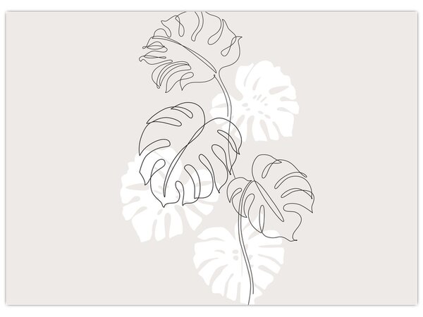 Kép - Vonalkép monstera N⁰3 (70x50 cm)