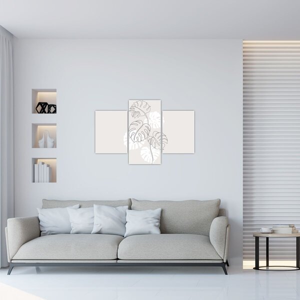Kép - Vonalkép monstera N⁰3 (90x60 cm)