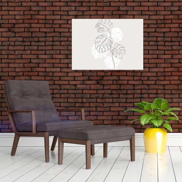 Kép - Vonalkép monstera N⁰3 (70x50 cm)