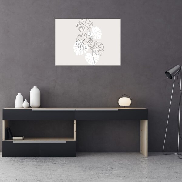 Kép - Vonalkép monstera N⁰3 (70x50 cm)
