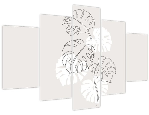 Kép - Vonalkép monstera N⁰3 (150x105 cm)