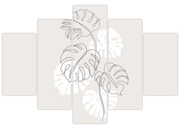 Kép - Vonalkép monstera N⁰3 (150x105 cm)