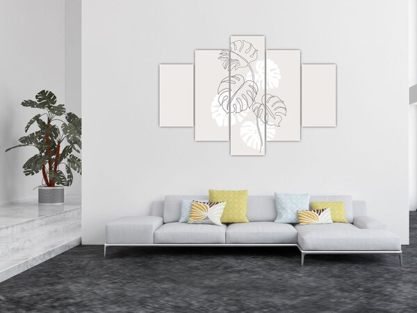 Kép - Vonalkép monstera N⁰3 (150x105 cm)