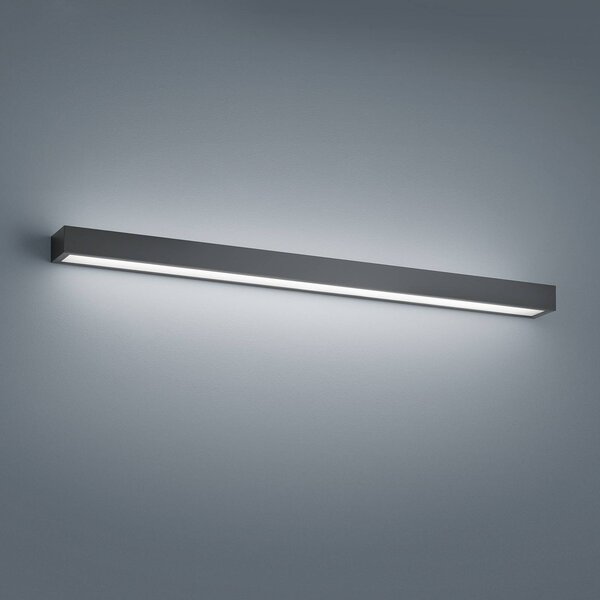 Helestra Theia LED fali lámpa, matt fekete 90 cm, Fekete, Fürdőszoba, fém, Modern