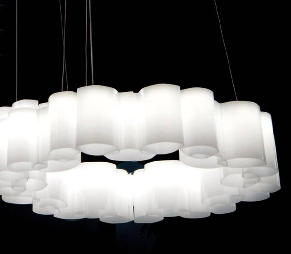 Stilnovo LED függő világítás Honey, dimmelhető, kerek, 58 cm, dimmelhető, Fehér / opál, Nappali / Étkező, Műanyag, Modern