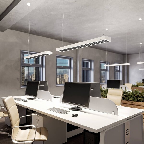Arcchio Susi LED irodai függőlámpa, fehér, 120 cm, 4,000K, DALI, dimmelhető, Fehér / opál, Dolgozószoba / Iroda, Alumínium, Modern
