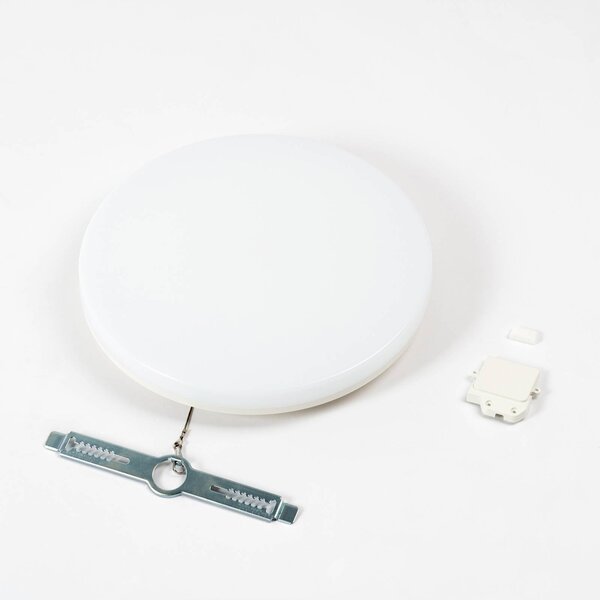 PRIOS Prios LED mennyezeti lámpa Artin, Ø 28 cm, fehér, CCT, IP65, Fehér / opál, Fürdőszoba, Műanyag, Modern