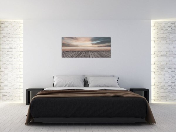 Kép - Móló naplementében (120x50 cm)