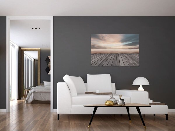 Kép - Móló naplementében (90x60 cm)