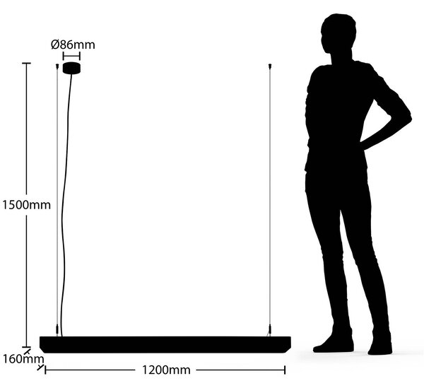 Arcchio Susi LED irodai függőlámpa, fehér, 120 cm, 4,000K, DALI, dimmelhető, Fehér / opál, Dolgozószoba / Iroda, Alumínium, Modern