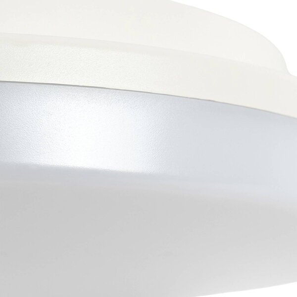 PRIOS Prios LED mennyezeti lámpa Artin, Ø 28 cm, fehér, CCT, IP65, Fehér / opál, Fürdőszoba, Műanyag, Modern