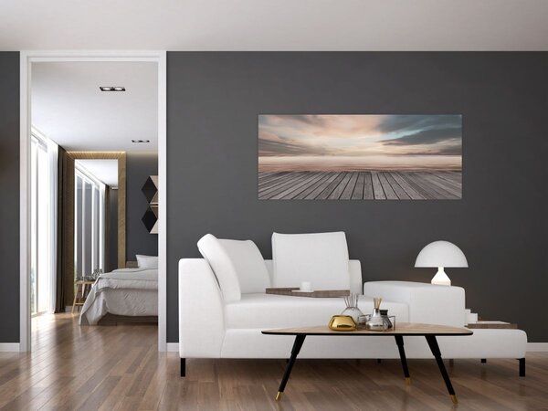 Kép - Móló naplementében (120x50 cm)