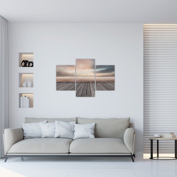 Kép - Móló naplementében (90x60 cm)