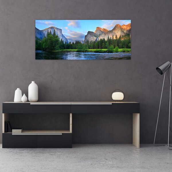 Egy vad hegyi táj képe (120x50 cm)