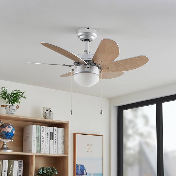 Lindby mennyezeti ventilátor világítással Minja, ezüst, csendes, 78cm, Alu / szürke / cink, Nappali / Étkező, fém, Modern