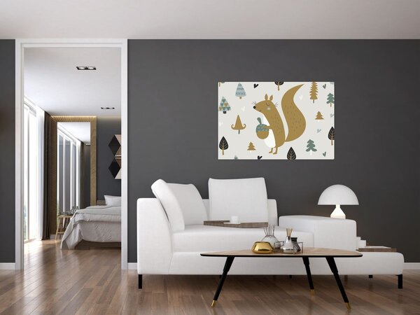Kép - Mókus dióval (90x60 cm)