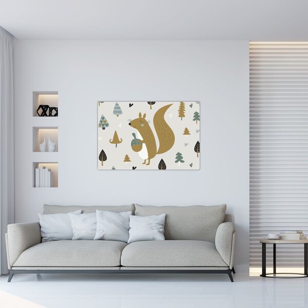 Kép - Mókus dióval (90x60 cm)
