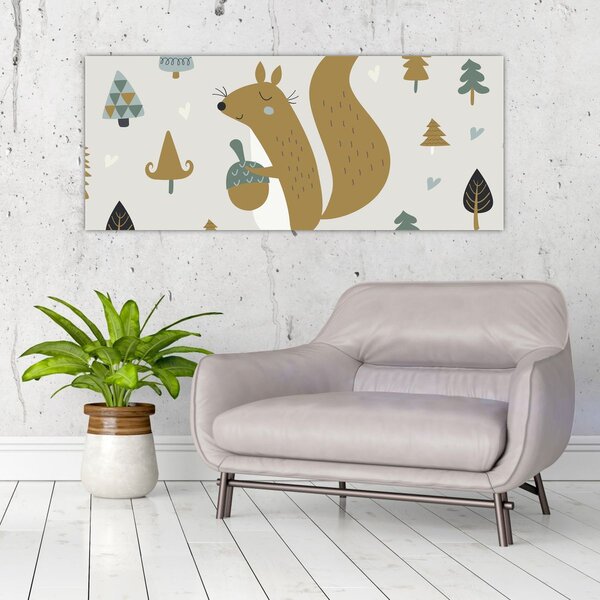 Kép - Mókus dióval (120x50 cm)