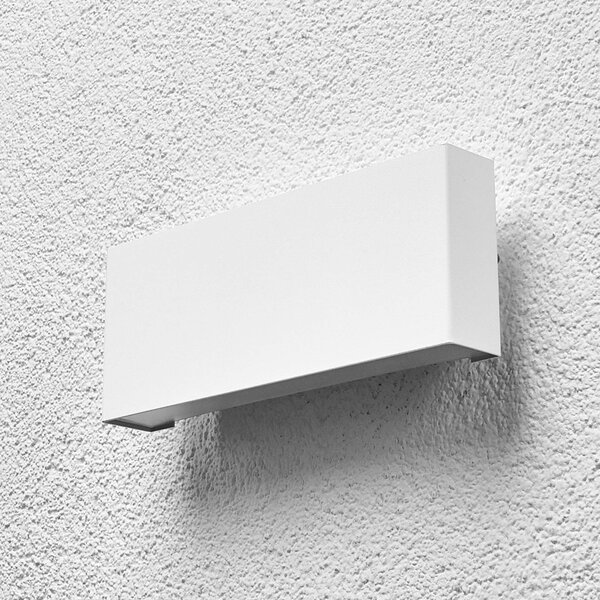Lindby LED kültéri fali lámpa Safira, fém, fel/le, IP44, Fehér / opál, Alumínium, Modern