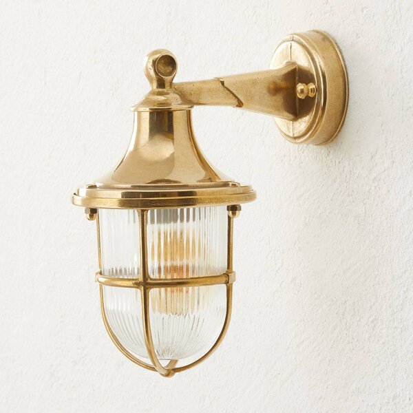 Moretti Luce Kültéri fali lámpa Ocean lámpa, sárgaréz, laterna, dimmelhető, Sárgaréz / arany, Folyosó, Sárgaréz, Tengeri