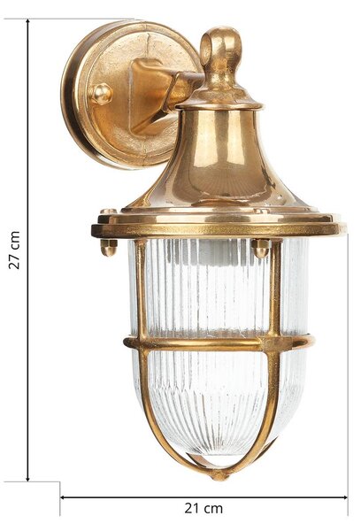 Moretti Luce Kültéri fali lámpa Ocean lámpa, sárgaréz, laterna, dimmelhető, Sárgaréz / arany, Folyosó, Sárgaréz, Tengeri