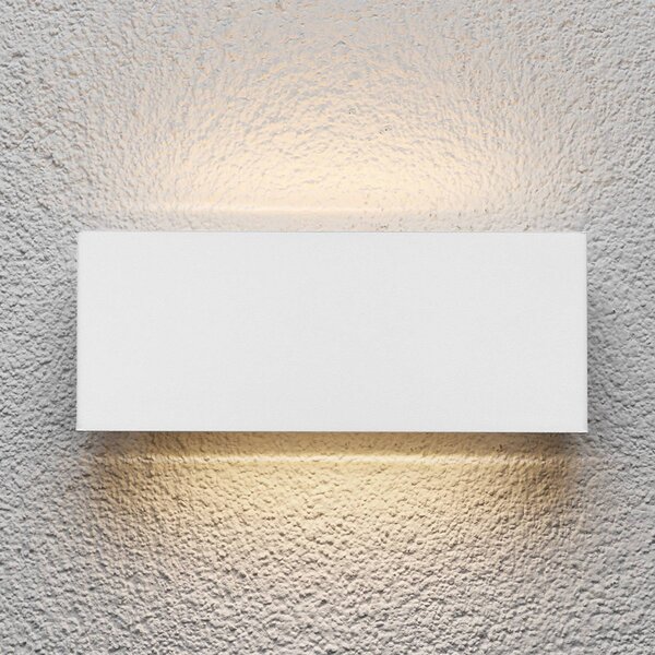 Lindby LED kültéri fali lámpa Safira, fém, fel/le, IP44, Fehér / opál, Alumínium, Modern