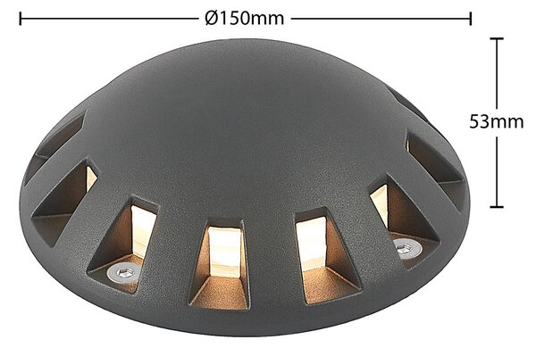Lindby LindbyEmiro LED felszíni padlófényszóró,áthajtható, Fekete, Alumínium, Modern