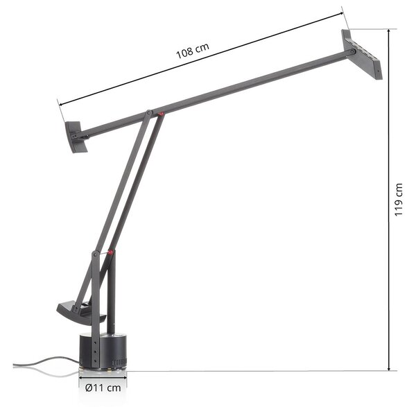 Artemide Tizio LED asztali lámpa 3,000 K, dimmelhető, Fekete, Dolgozószoba / Iroda, Műanyag, Dizájn