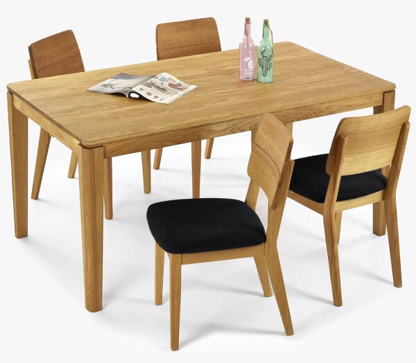 Bővíthető tölgyfa asztal és székek, Houston + Bergen