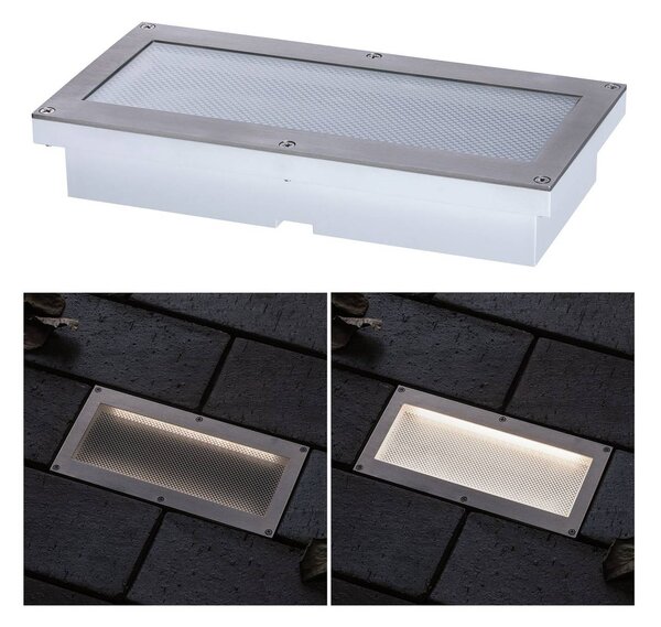 Paulmann Brick LED padlóba süllyesztett spotlámpá, 10x20cm, Alu / szürke / cink, Rozsdamentes acél, Modern