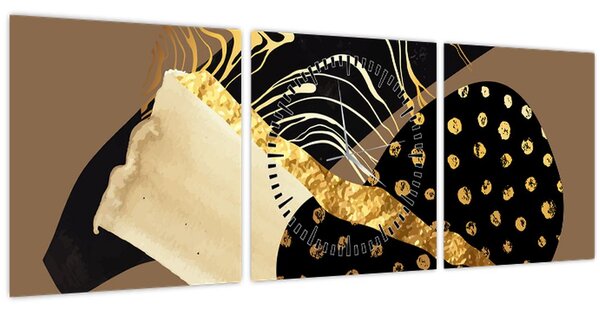Kép - Absztrakció aranybarna N⁰1 (órával) (90x30 cm)