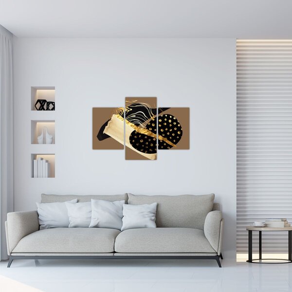 Kép - Absztrakció aranybarna N⁰1 (90x60 cm)